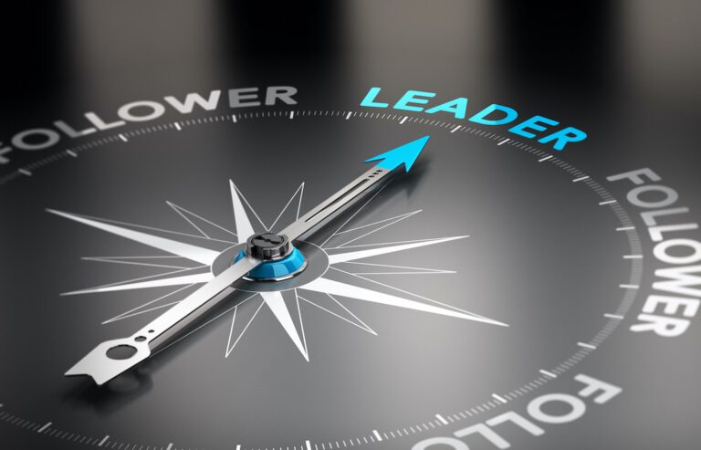 Leadership Development quotes compass pointing north to Leader