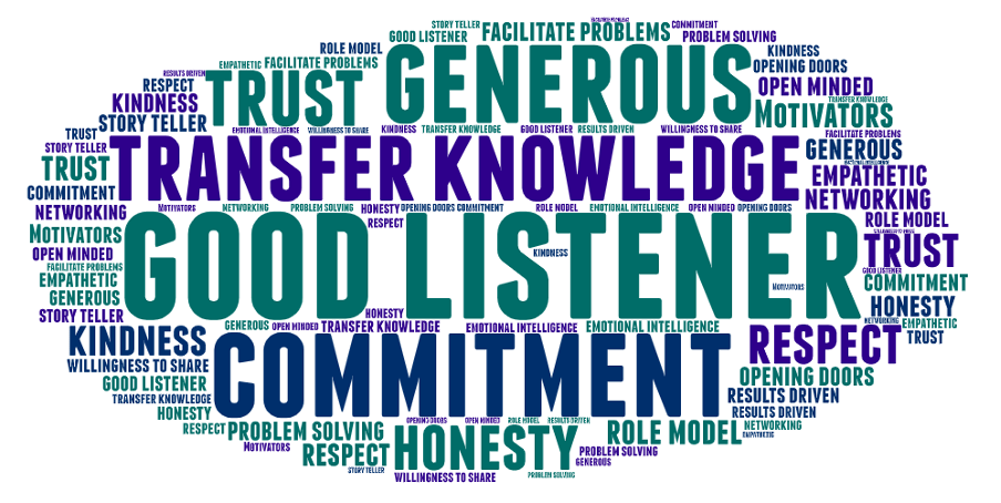 7 characteristics that make a good mentor word cloud