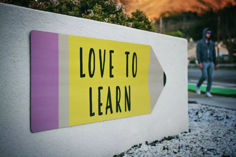 7 Career Development Strategies for Future-Proofing Your Career - sign saying love to learn