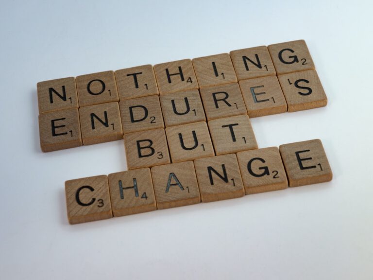 "nothing endures but change" on scrabble tiles - adaptability future proof your career