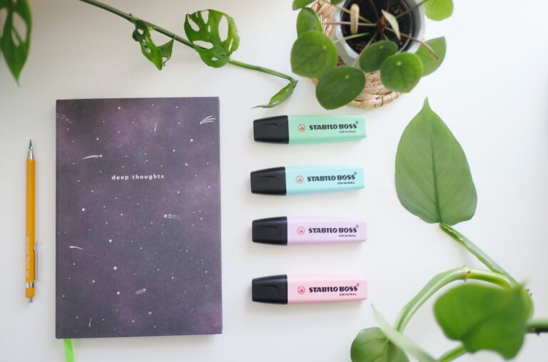 deepen your self-awareness deep thought journal and pens