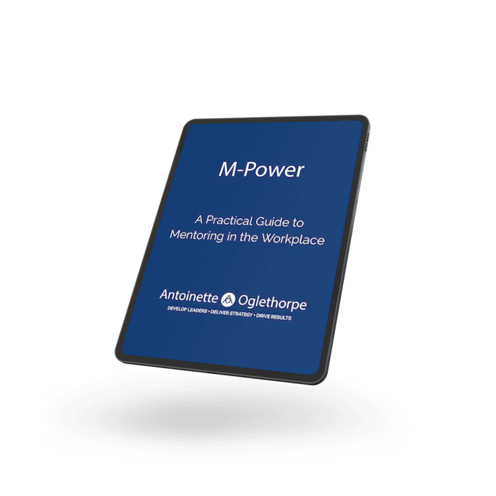 M-Power a practical guide to mentoring in the workplace eBook Mockup Antoinette Oglethorpe