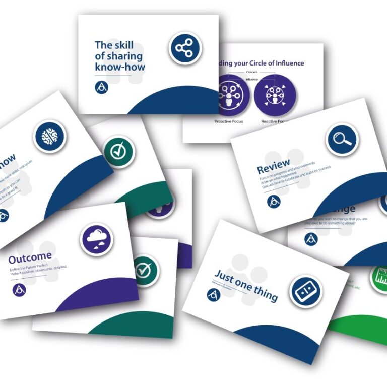 Mentoring toolkit cards laid out
