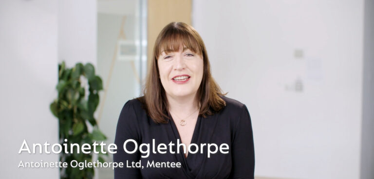 national mentoring day - screen shot from Antoinette Ogelthorpe's recent interview on being a mentee in the Be the Business Mentoring programme