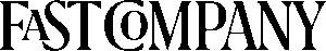 Black and white Fast Company logo with bold, stylised uppercase letters and distinctive typography.